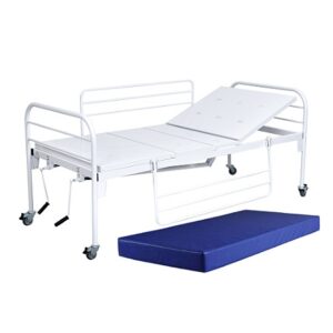 Cama Hospitalar 2 Movimentos Até 5 Posições e Rodinhas até 120Kg e Colchão D28 - Salutem