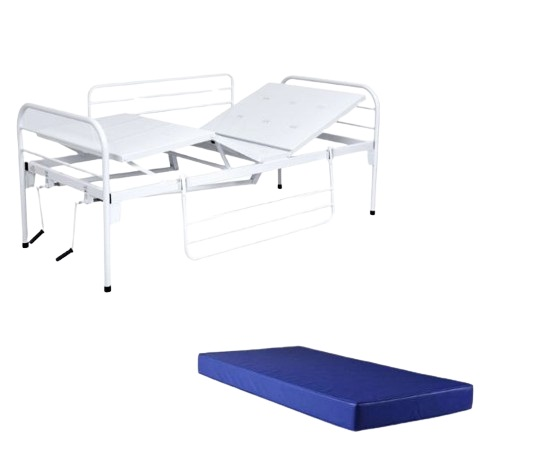 Cama Hospitalar 2 Movimentos e Ponteiras até 120Kg + Colchão D-28 S-0180-B - Salutem - Imagem 2