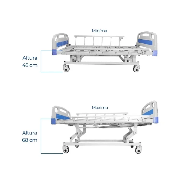 Cama Hospitalar 3 Movimentos com Regulagem de Altura DX3
