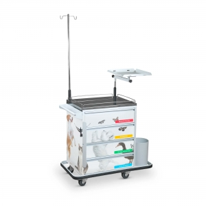 Carro de Emergência Carrinho de Parada para uso Veterinário - Imagem 2